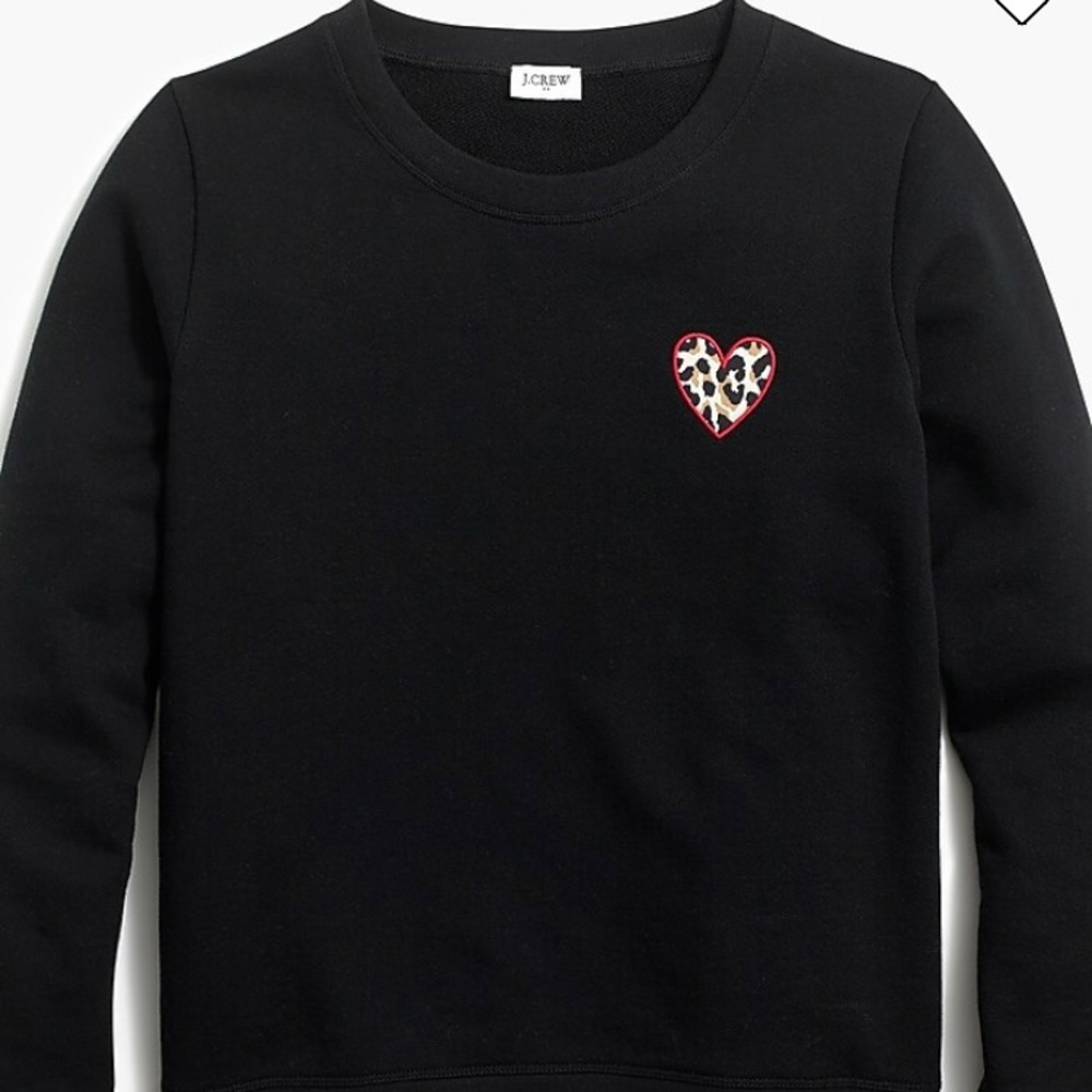 J. Crew Factory leopard heart sweatshirt
